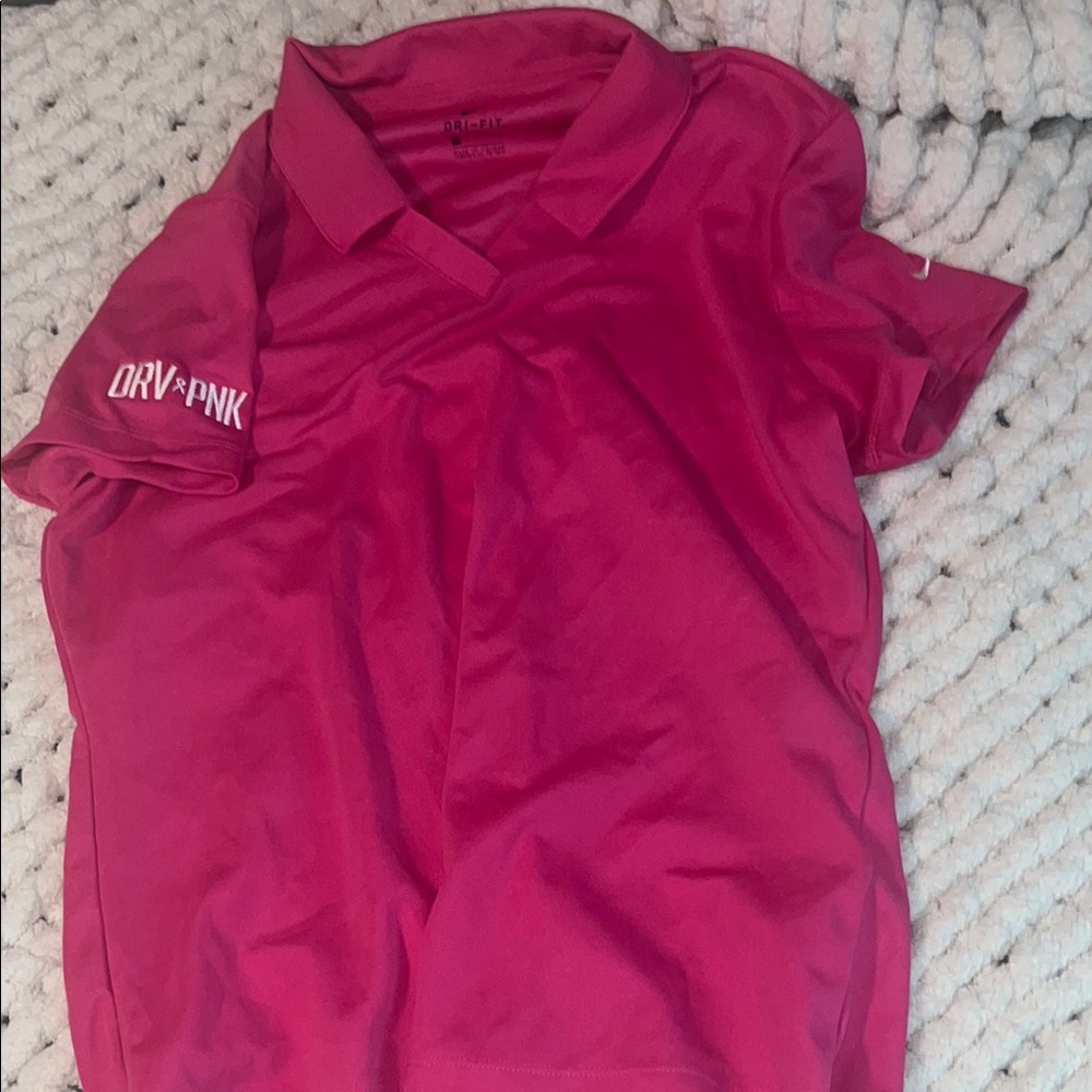 Pink Performance Jersey Top with Embroidered Logo